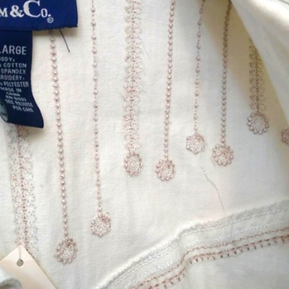 🎉HP🎉Denim & Co. Embroidered Classic Denim Jacket, XL, NWoT - Picture 9 of 10
